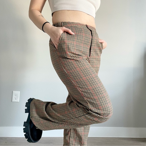 Vintage Preppy Plaid Wide Leg Pant - Picture 5 of 5